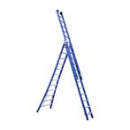 Eurostairs Reform ladder 3 delig BLAUW gecoat, Doe-het-zelf en Verbouw, Ladders en Trappen, Verzenden, Nieuw, Ladder