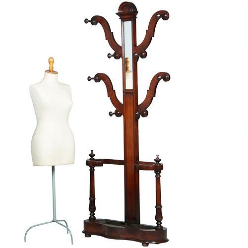 Engelse Victoriaans staande  kapstok Tree Coat Rack met sp, Antiek en Kunst, Antiek | Spiegels, Ophalen of Verzenden