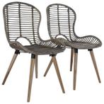 vidaXL Eetkamerstoelen 2 st natuurlijk rattan bruin, Verzenden, Nieuw, Bruin