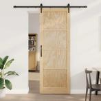 vidaXL Schuifdeur Naturel en zwart 83 x 232 cm, Doe-het-zelf en Verbouw, Verzenden, Nieuw