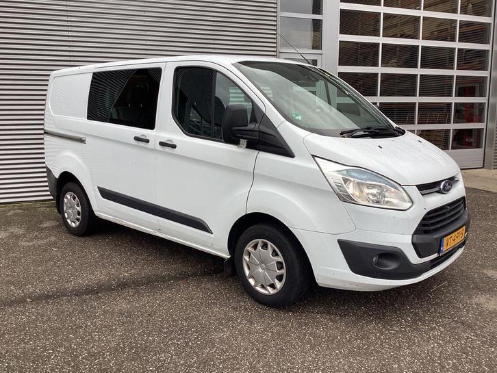 Ford Transit Custom 2.2 TDCI Trend DC Dubbel Cabine EXPORT 6, Auto's, Bestelauto's, Onderhoudsboekje, Lease, Handgeschakeld, Wit