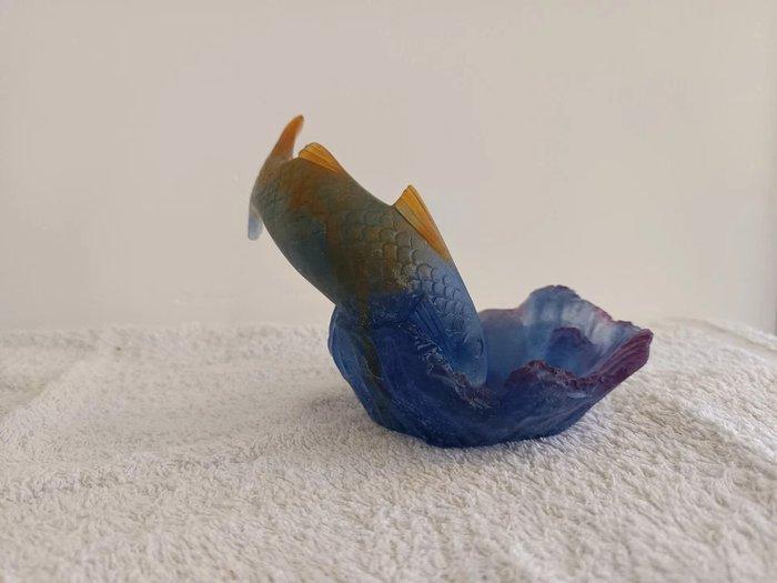 Daum - Vaas - Glas - Coupe Poisson springend, Antiek en Kunst, Antiek | Glas en Kristal