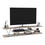 [en.casa] TV meubel Säffle 160x33x30 cm eiken en zwart, Nieuw, Verzenden
