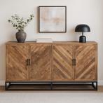 Dressoir Mangohout Sabia 180 cm, Huis en Inrichting, Kasten | Dressoirs, Verzenden, 150 tot 200 cm, Nieuw, Industriële meubels