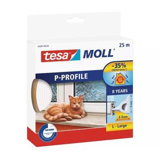 Tochtstrip | Tesa | 25 meter (P-profiel, Zelfklevend, Wit), Doe-het-zelf en Verbouw, Isolatie en Afdichting, Nieuw, Verzenden