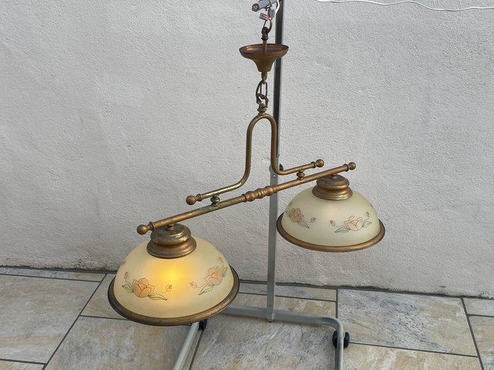 Lamp - Metaal, Glas - biljartlamp, Antiek en Kunst, Antiek | Wandborden en Tegels