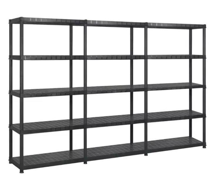 Kunststof Opbergrek 5 Lagen – Staande Kast Zwart Multifuncti, Huis en Inrichting, Kasten | Boekenkasten, Nieuw, Verzenden