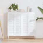 vidaXL Kastdeuren louvredesign 4 st 99x29,5 cm wit, Verzenden, Nieuw