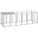 vidaXL Hondenkennel 330x110x110 cm staal zilverkleurig, Verzenden, Nieuw