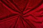 Velours stof – Donkerrood, Hobby en Vrije tijd, Stoffen en Lappen, 120 cm of meer, Ophalen of Verzenden, Polyester, Rood