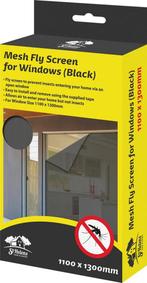 Aidapt horrengaas voor ramen zwart – 110 x 130 cm, Diversen, Nieuw, Verzenden