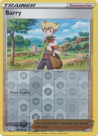 Barry 130/172 reverse holo  Brilliant Stars, Hobby en Vrije tijd, Verzamelkaartspellen | Pokémon, Losse kaart, Nieuw, Foil, Ophalen of Verzenden