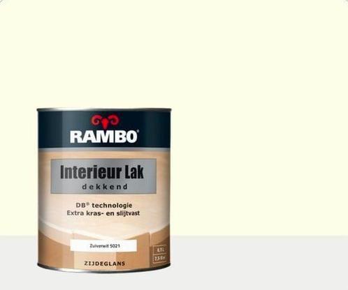 Rambo Interieur Lak Dekkend Zijdeglans - Zuiverwit Ral 90..., Doe-het-zelf en Verbouw, Verf, Beits en Lak, Lak, Wit, Nieuw, Minder dan 5 liter