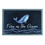 Entree Mat Blauw Free As The Ocean 70 x 50 cm Antislip, Watersport en Boten, Ophalen of Verzenden, Nieuw