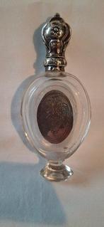 Parfumfles - Kristal Parfum flacon afgezet met zilver incl., Antiek en Kunst