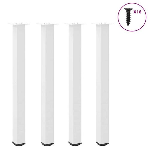 vidaXL Bartafelpoten 4 st 90-92 cm staal wit, Huis en Inrichting, Tafelonderdelen, Nieuw, Verzenden