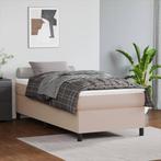 vidaXL Boxspring bed kunstleer cappuccinokleurig 90x200 cm, Huis en Inrichting, Slaapkamer | Bedden, Overige materialen, 90 cm