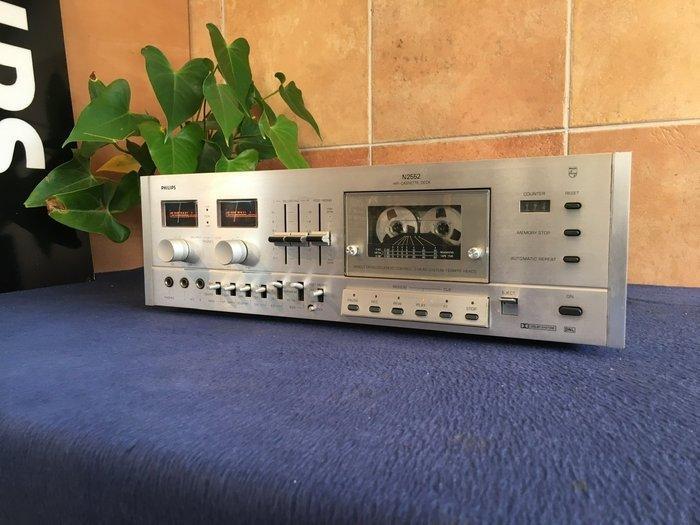 Philips - N-2552 - 3-heads serviced Audiocassette deck, Audio, Tv en Foto, Radio's