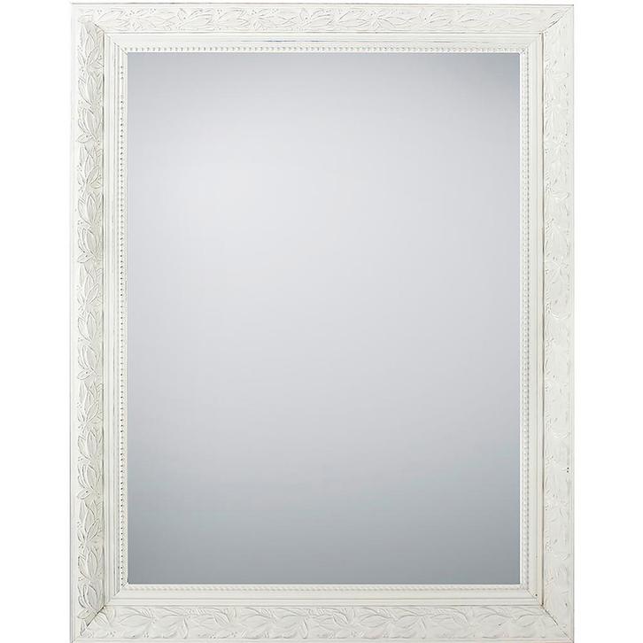 Spiegel - Trion Naja - WandSpiegel - 55x70cm - Hout - Wit, Huis en Inrichting, Woonaccessoires | Spiegels, Nieuw, Ophalen of Verzenden