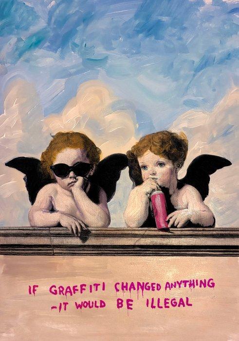 Le Yack - Graffiti Angels - Hand signed, Antiek en Kunst, Kunst | Schilderijen | Modern