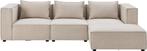 Modulaire Bank / Hoekbank Domas L - Beige - Stoffen bekledin, Huis en Inrichting, Banken | Bankstellen, Verzenden, Nieuw