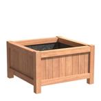 Hardhouten plantenbak Valencia 100x100x60cm - Met bodem, 100 cm of meer, Vierkant, Nieuw, 60 cm of meer