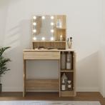 vidaXL Kaptafel met LED-verlichting 86,5x35x136 cm sonoma, 50 tot 100 cm, Verzenden, Nieuw, Minder dan 50 cm