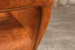 Design stoel MUSTANG antiek bruin microvezel met armleuning, Ophalen of Verzenden, Nieuw