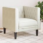 vidaXL Fauteuil Chesterfield-stijl fluweel crèmekleurig, Huis en Inrichting, Banken | Bankstellen, Verzenden, Nieuw, Eenpersoons