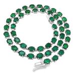 Halsketting - 18 karaat Witgoud - 31.19ct. tw. Smaragd -, Nieuw