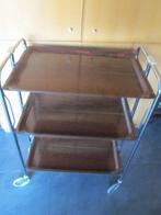 Serveerwagen - Chroom, formica - Opklapbaar - met drie