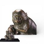 Seif uchi – Gietbronzen Aap Beeld, Lid van de Japanse, Antiek en Kunst