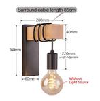 Retro Houten Wandlamp – Industriële E27 LED Muurlicht, Huis en Inrichting, Lampen | Wandlampen, Verzenden, Nieuw