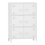 [en.casa] Bureaukast Hamina 113x80x40 cm staal wit, Verzenden, Nieuw