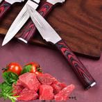 Gold Deer - 7 Piece professional knives set - Hammered Steel