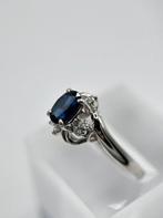 Verlovingsring Platina - 1.16ct. tw. Saffier - Diamant