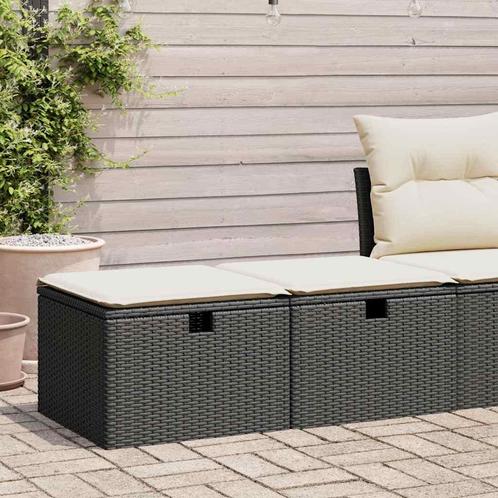 vidaXL 2-delige Loungeset met kussens poly rattan acacia, Tuin en Terras, Tuinsets en Loungesets, Loungeset, Nieuw, Rotan, Verzenden