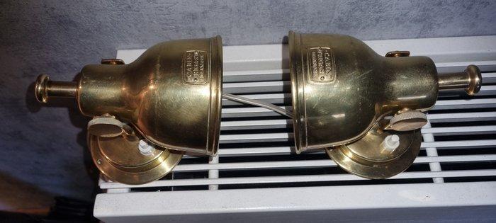 Maritieme objecten (2) - Koper- Set van 2 cabine lampen, Antiek en Kunst, Curiosa en Brocante