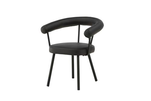 Eetkamerstoel - Martin  - Zwart - PU-Leer - Jörn, Huis en Inrichting, Stoelen, Verzenden