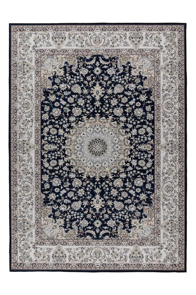 Wasbaar Vloerkleed | Dunya | Medaillon | Navy | 120x170 cm, Huis en Inrichting, Stoffering | Tapijten en Kleden, Verzenden