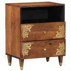 vidaXL Nachtkastje 50x33x60 cm Massief Mango Hout, Minder dan 45 cm, Verzenden, Nieuw, 55 tot 70 cm