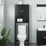 vidaXL Toiletmeubel BERG 60x27x164,5 cm massief hout zwart, Verzenden, Nieuw, 150 tot 200 cm