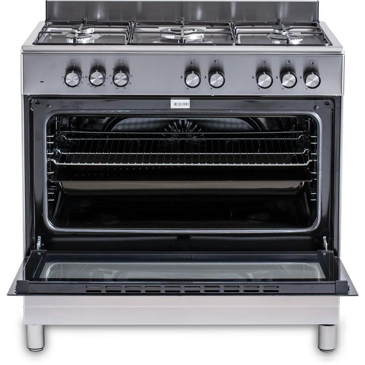 Gasfornuis 90 cm Everglades, Witgoed en Apparatuur, Fornuizen, Vrijstaand, 5 kookzones of meer, Energieklasse A of zuiniger, Grill