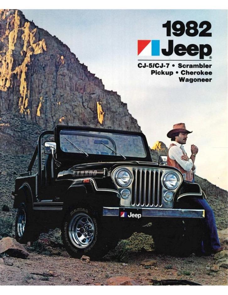 1982 JEEP PROGRAMMA BROCHURE ENGELS, Boeken, Auto's | Folders en Tijdschriften