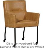 Olijfgroene leren eetkamerstoel |  olijfgroen leer | NIEUW, Huis en Inrichting, Stoelen, Overige kleuren, Nieuw, Leer, Ophalen of Verzenden