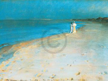 Kunstdruk Peter Severin Krøyer - Summer evening 80x60cm beschikbaar voor biedingen