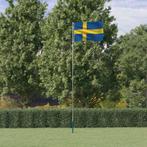 vidaXL Vlag met vlaggenmast Zweden 5,55 m aluminium, Verzenden, Nieuw