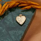 8 Krt. Hanger van een hartje (mozaïek, liefde) (mozaïek), Sieraden, Tassen en Uiterlijk, Antieke sieraden, Ophalen of Verzenden