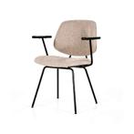 Armstoel Lynn - Beige Fletcher - 95572 - eetkamerstoelen, Huis en Inrichting, Stoelen, Nieuw, Stof