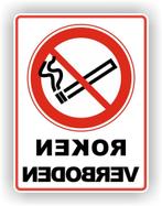 Roken verboden - Raamsticker - Spiegelbeeld - (sp124.80), Verzenden, Nieuw, Overige typen